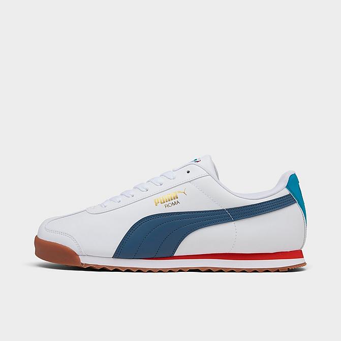 Right view of Men's Puma Roma Basic+ Casual Shoes in Puma White/Evening Sky/Gum Click to zoom