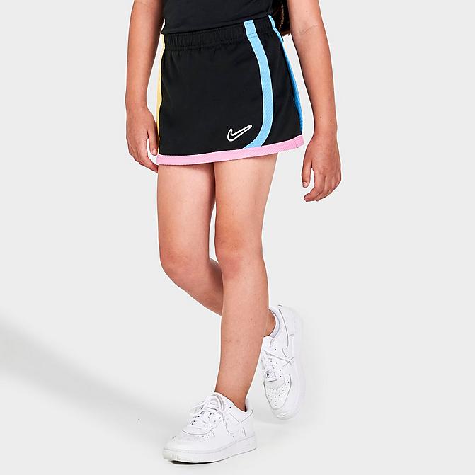 [angle] view of Girls' Little Kids' Nike Retro Rewind Scooter Skirt in Black Click to zoom
