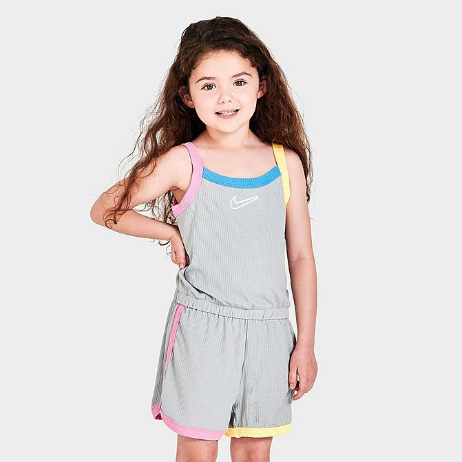 Finish Line Clothing Underwear Rompers Girls Toddler Retro Rewind Romper in Grey/Grey Heather Size 2 Toddler Polyester/Knit 