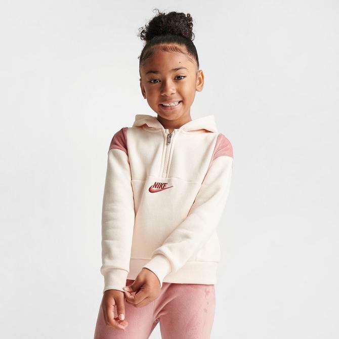 Girls' Little Kids' Nike Home Swoosh Home Half-Zip Hoodie and