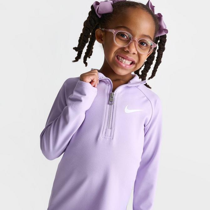 Girls' Little Kids' Nike Home Swoosh Home Half-Zip Hoodie and Leggings Set