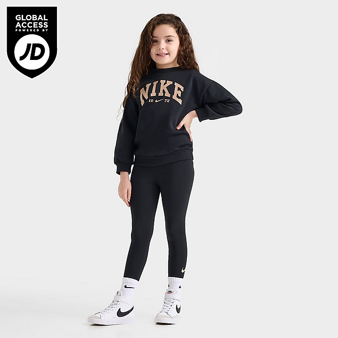 Girls' Little Kids' Nike Swoosh Spirit Sweatshirt and Girls' Little Kids' Nike Swoosh Spirit Sweatshirt and