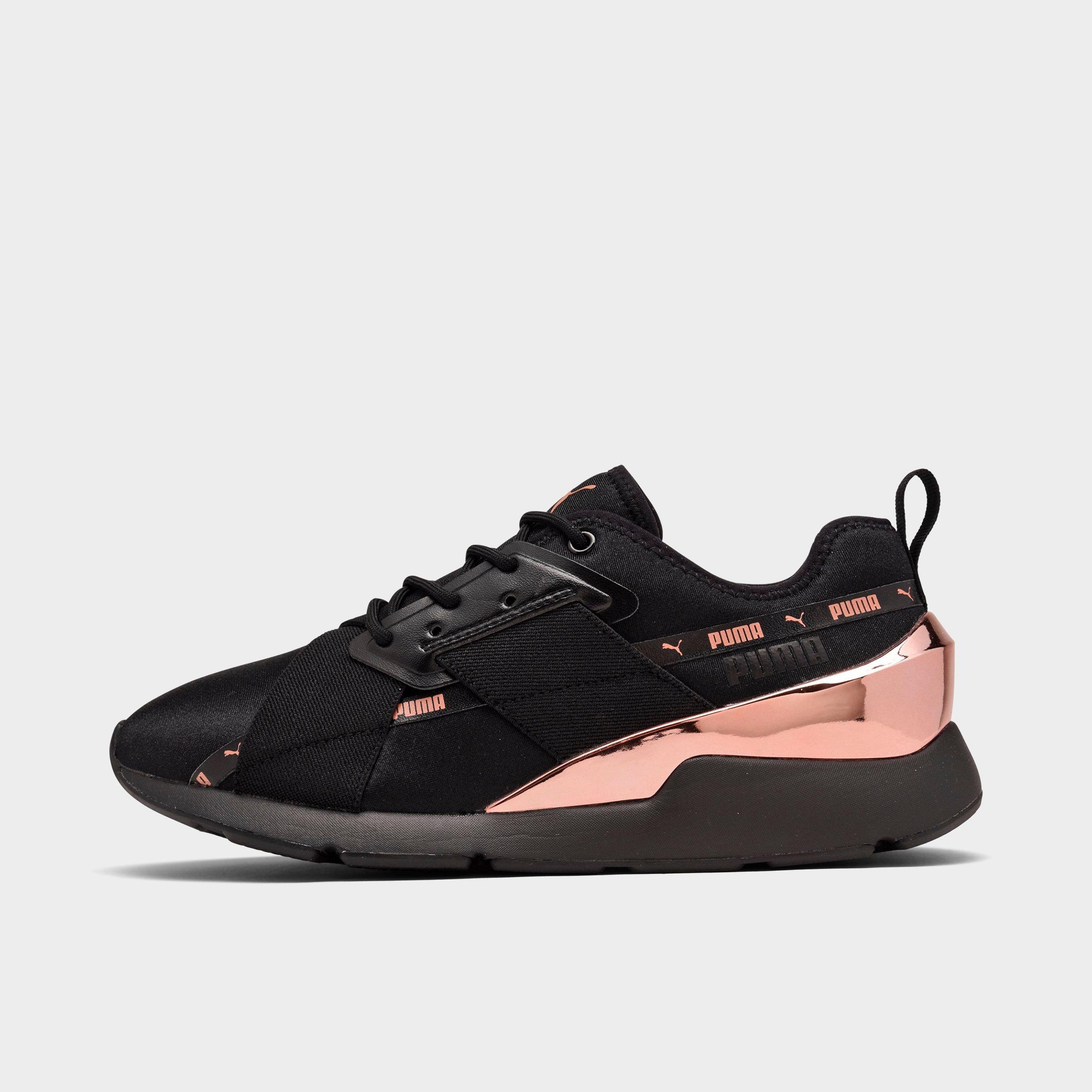 puma black and rose gold sneakers