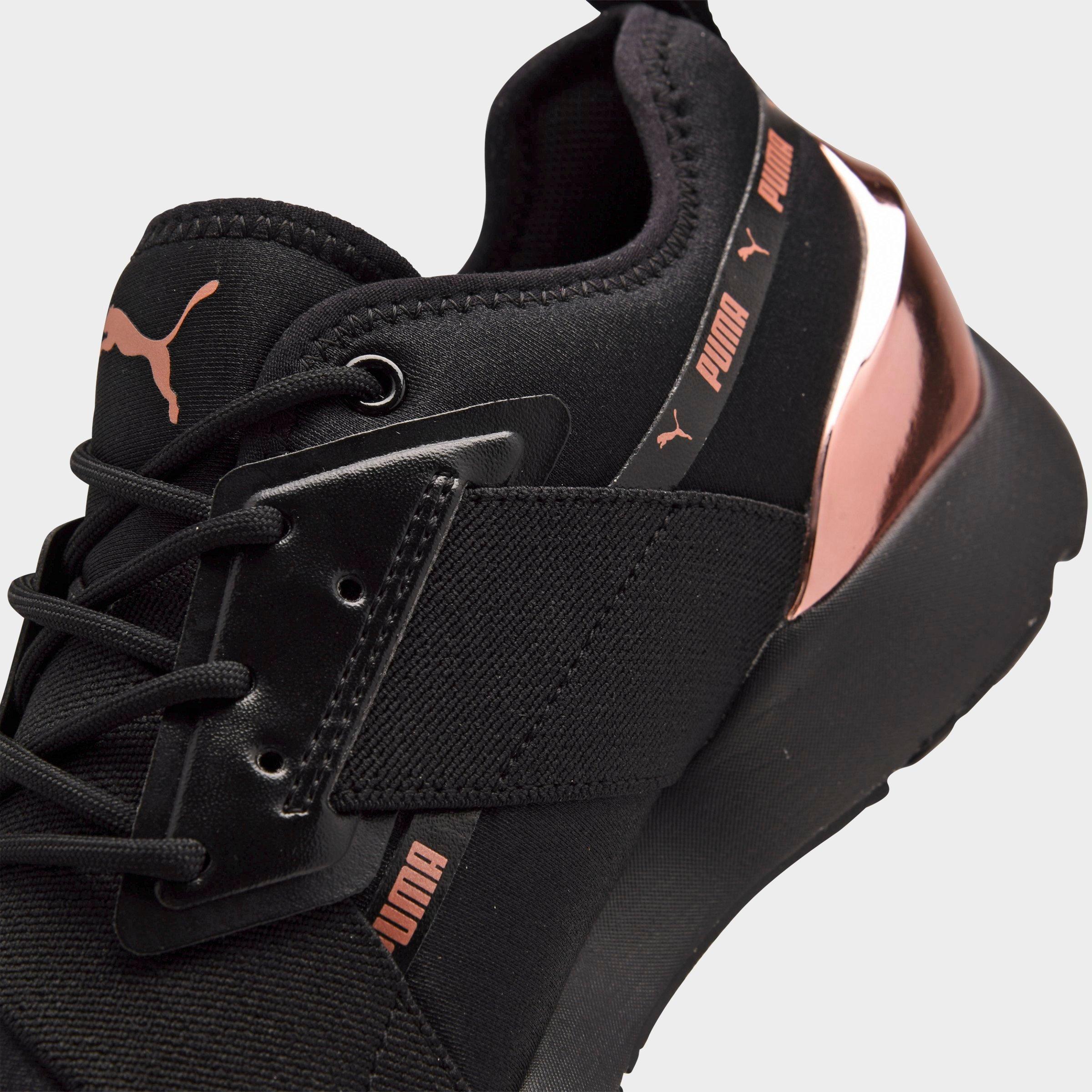 black and rose gold puma muse