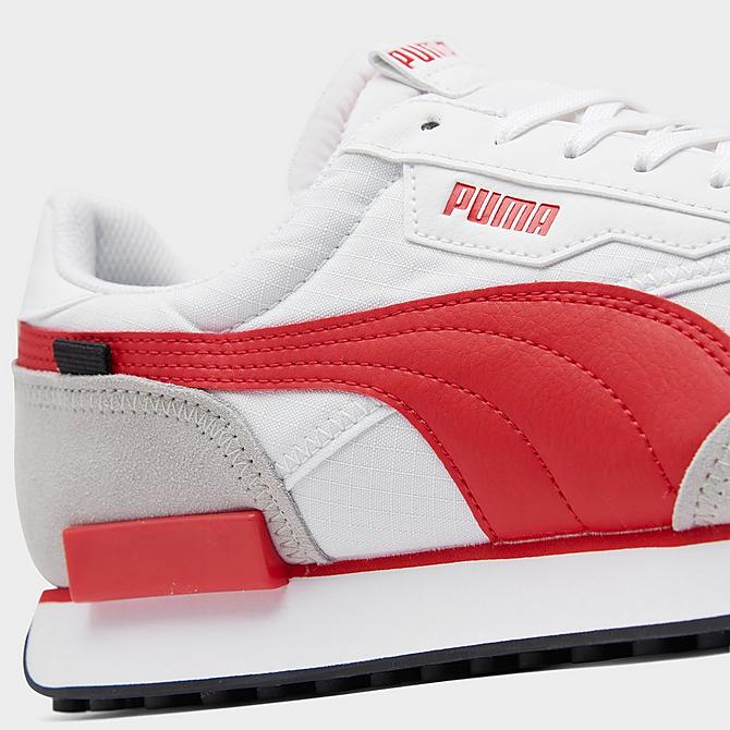 Front view of Men's Puma Future Rider Play On Fairgrounds Casual Shoes in Puma White/Red Click to zoom