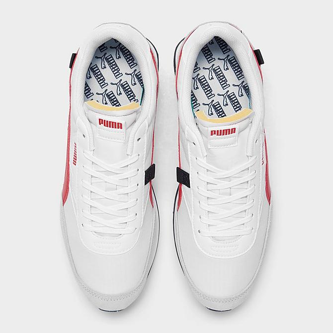 Back view of Men's Puma Future Rider Play On Fairgrounds Casual Shoes in Puma White/Red Click to zoom