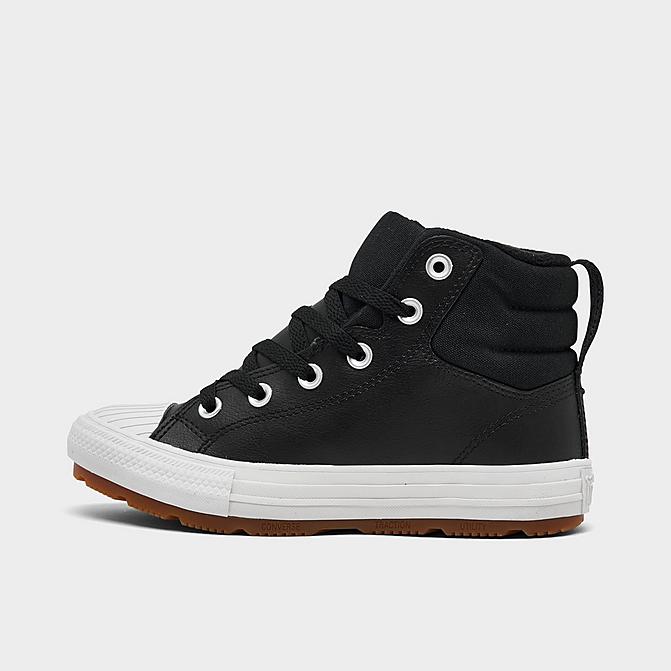 Right view of Little Kids' Converse Chuck Taylor All Star Junior Berkshire Winter Boots in Black/Black/Pale Putty Click to zoom