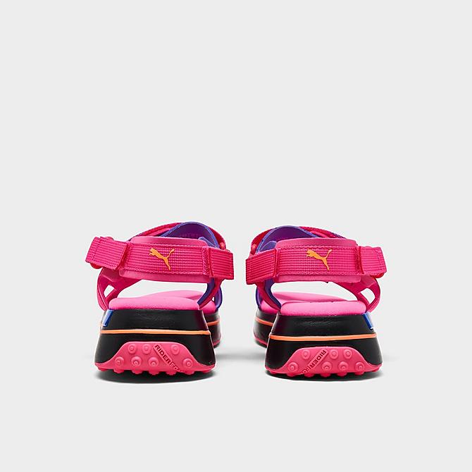 Left view of Unisex Puma Future Rider Sandals in Fluorescent Pink/Puma Black/Dazzling Blue Click to zoom