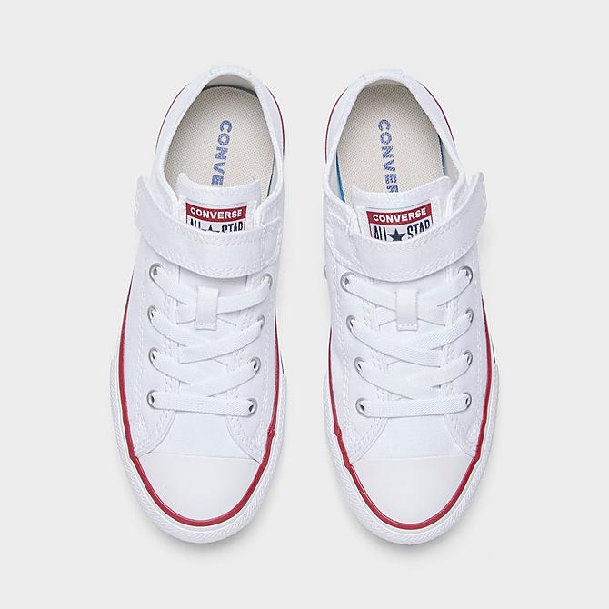 Back view of Little Kids' Converse Chuck Taylor All Star Easy-On Casual Shoes in White/White/Natural Click to zoom