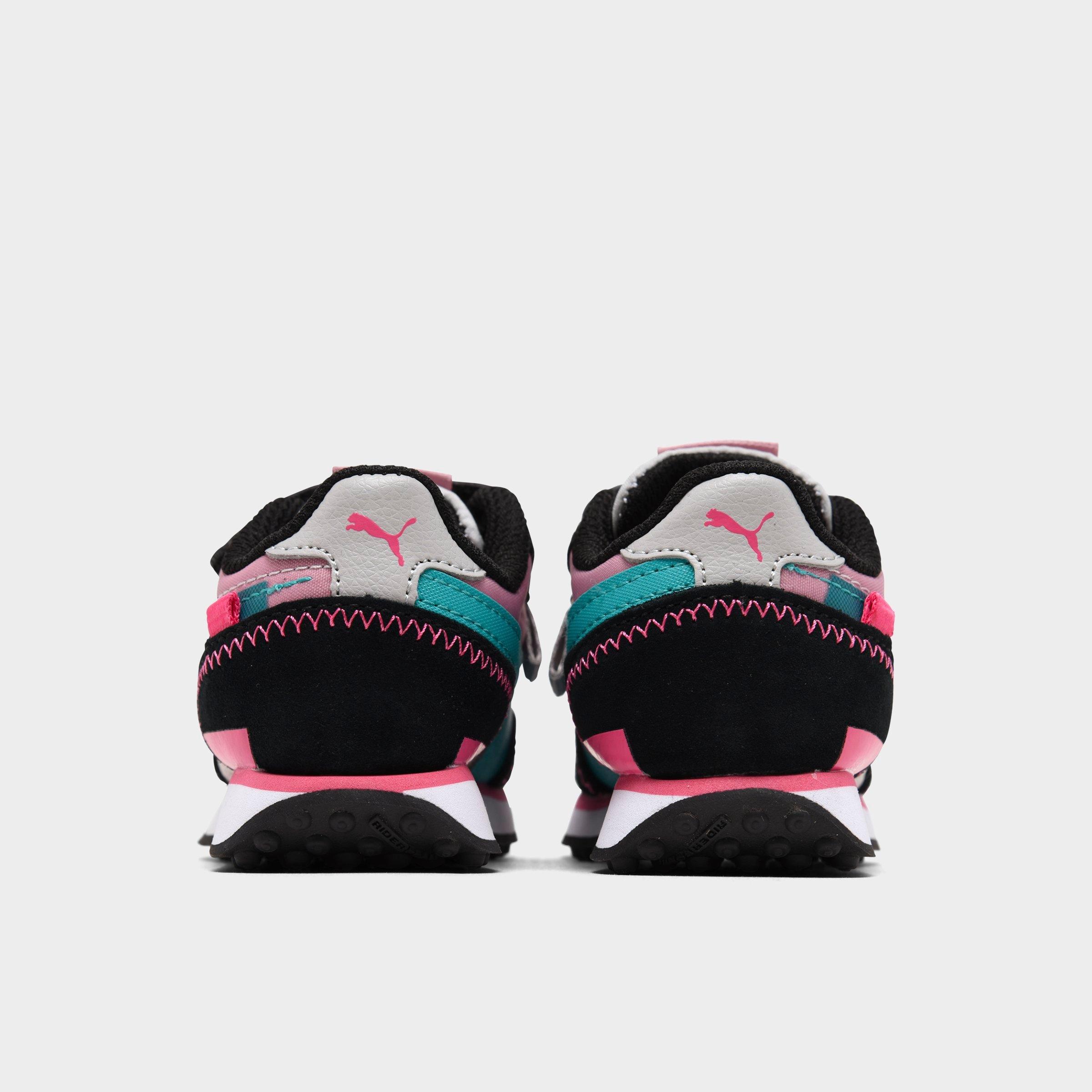 black pink and blue pumas