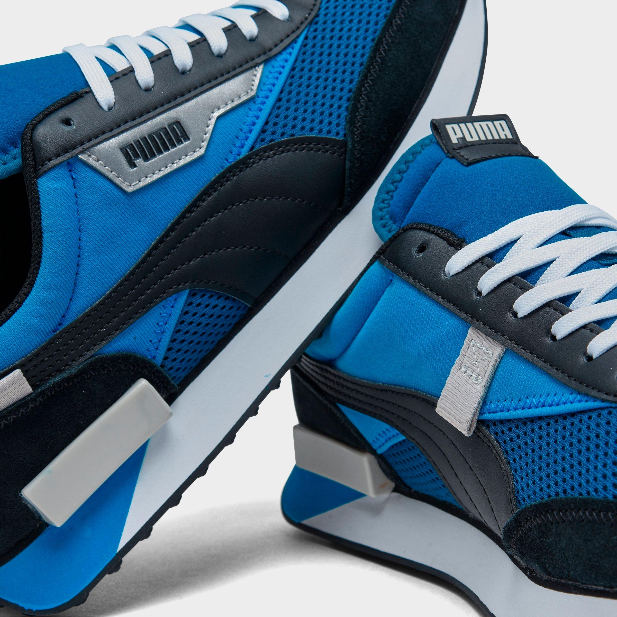 puma blue and black shoes