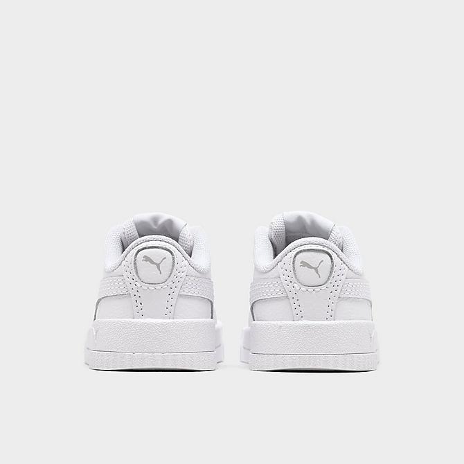 Left view of Girls' Toddler Puma Carina Leather Casual Shoes in White/White Click to zoom