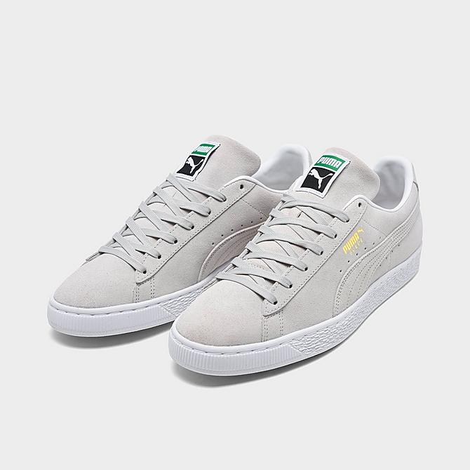 Three Quarter view of Puma Suede Classic 21 Casual Shoes in Grey Violet/Puma White Click to zoom