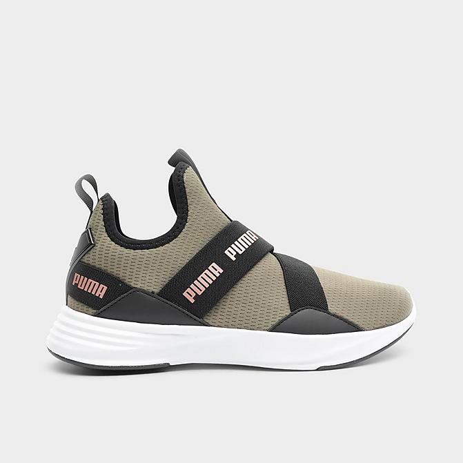 Right view of Women's Puma Radiate Mid Casual Shoes in Burnt Olive/Puma Black/Rose Gold Click to zoom