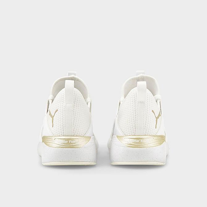 Left view of Women's Puma Better Foam Adore Pearlized Running Shoes in Puma White/Puma Team Gold Click to zoom