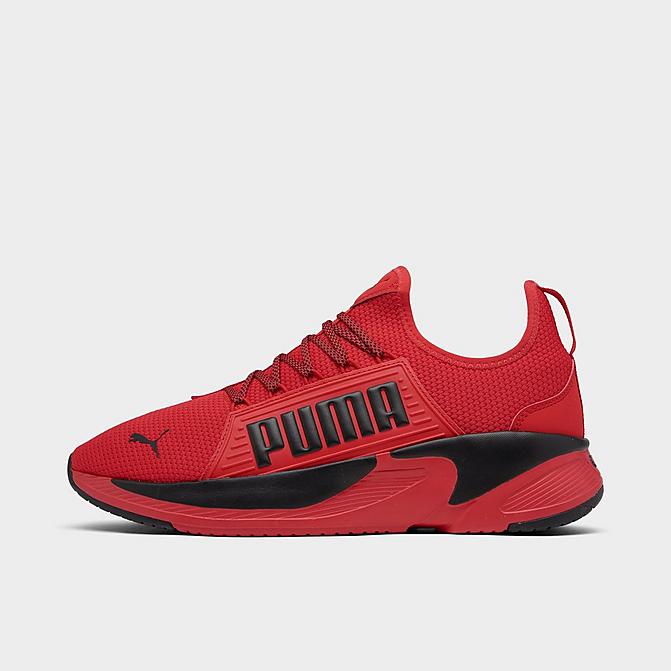 Right view of Men's Puma Softride Premier Slip-On Casual Shoes in Red/Black Click to zoom