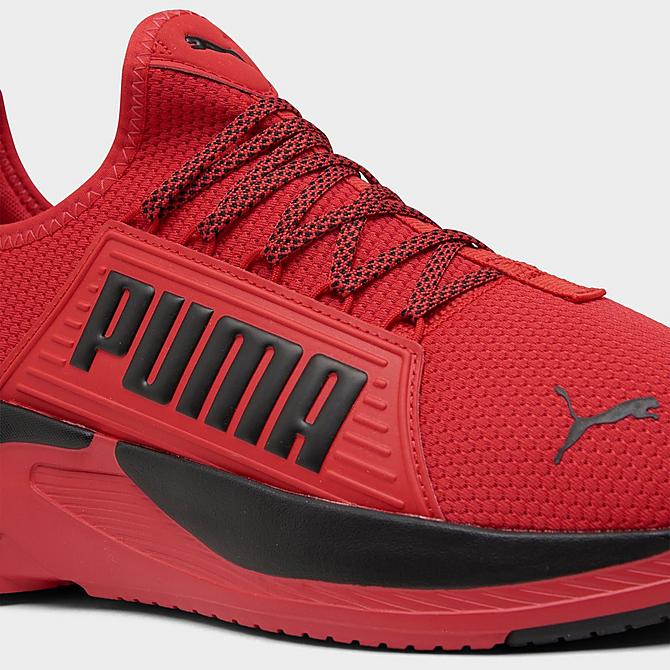 Front view of Men's Puma Softride Premier Slip-On Casual Shoes in Red/Black Click to zoom