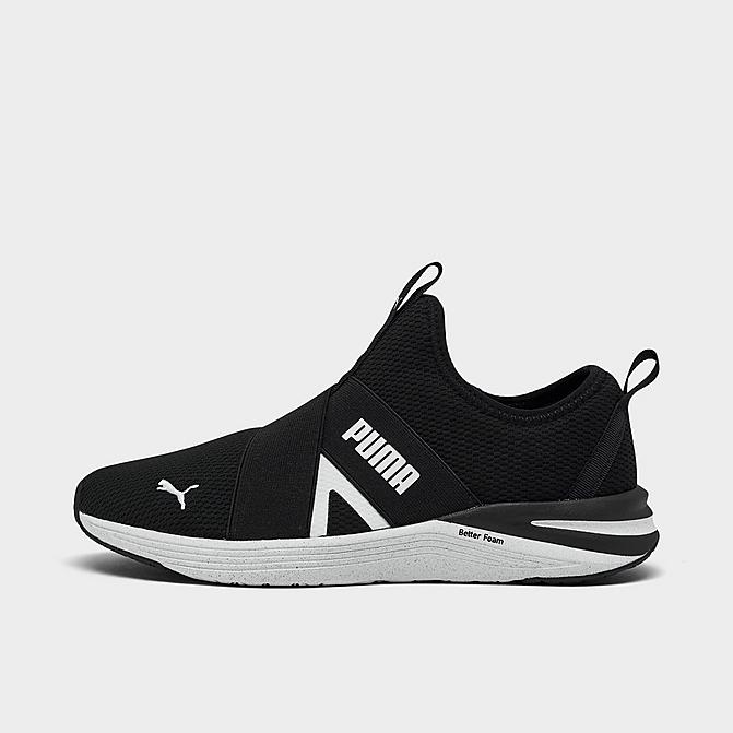 Right view of Women's Puma Better Foam Prowl Slip-On Casual Training Shoes in Puma Black/Puma White Click to zoom