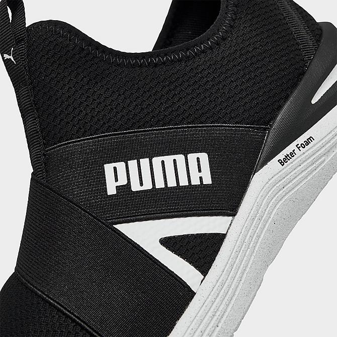 Front view of Women's Puma Better Foam Prowl Slip-On Casual Training Shoes in Puma Black/Puma White Click to zoom