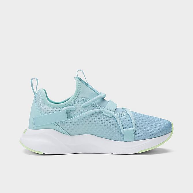 Front view of Big Kids' Puma Softride Rift Ombre 2 Casual Shoes in Ethereal Blue/Aruba Blue/Puma White Click to zoom
