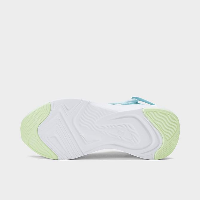 Bottom view of Big Kids' Puma Softride Rift Ombre 2 Casual Shoes in Ethereal Blue/Aruba Blue/Puma White Click to zoom