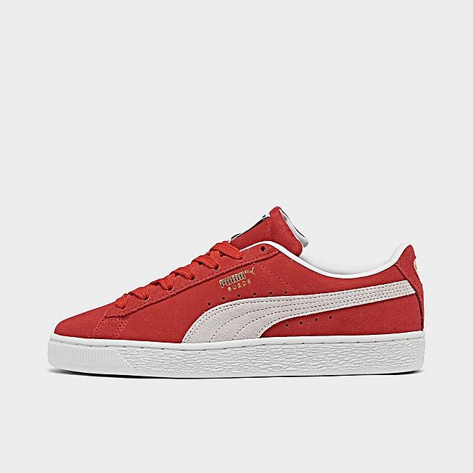 Right view of Big Kids' Puma Suede 21 Casual Shoes in Red/White/Egret Click to zoom
