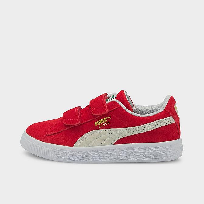 Right view of Little Kids' Puma Suede Classic XXI V Hook-and-Loop Casual Shoes in High Risk Red/Puma White Click to zoom