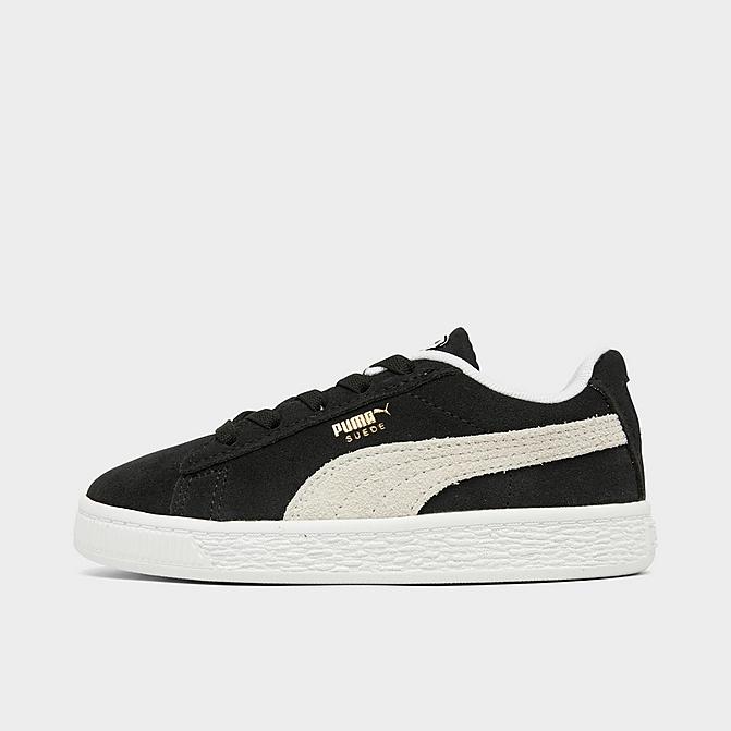 Right view of Boys' Toddler Puma Suede Casual Shoes in Black/White/Gum Click to zoom