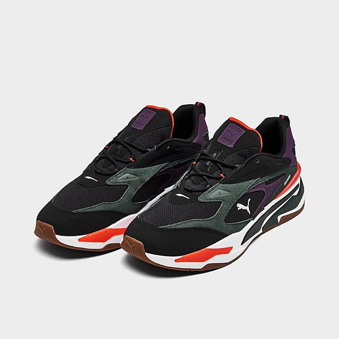 Three Quarter view of Men's Puma RS-Fast Buck Casual Shoes in Puma Black/Green Gables/White Click to zoom