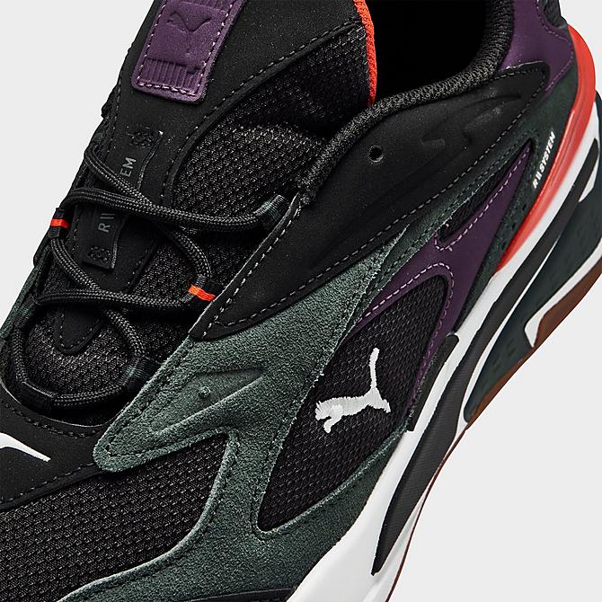 Front view of Men's Puma RS-Fast Buck Casual Shoes in Puma Black/Green Gables/White Click to zoom