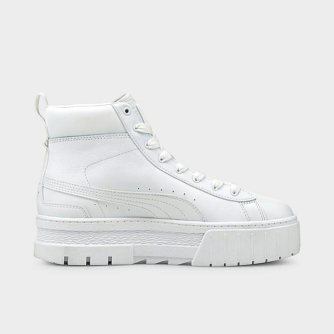 Front view of Women's Puma Mayze Mid Casual Shoes in Puma White Click to zoom