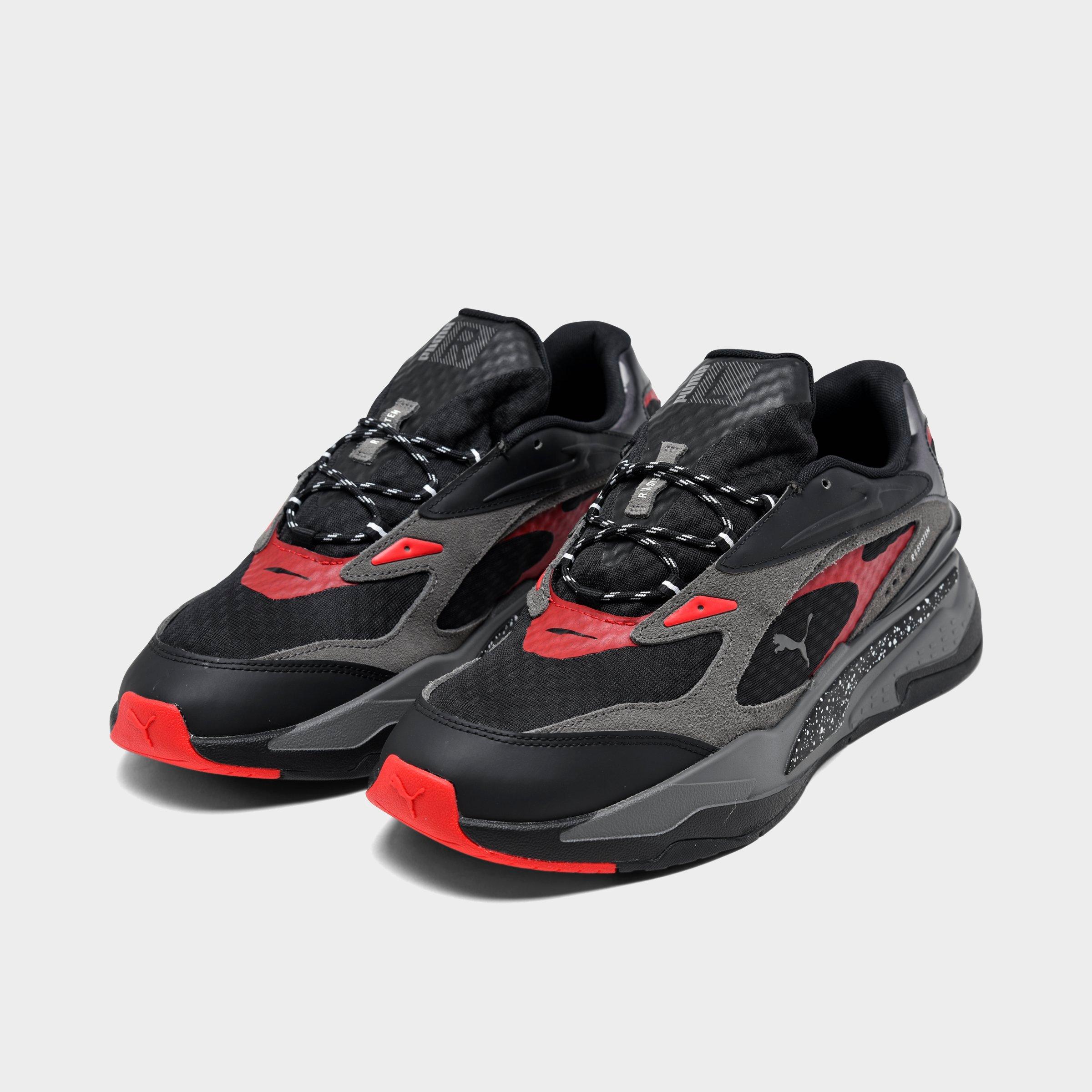 puma black high risk red shoes
