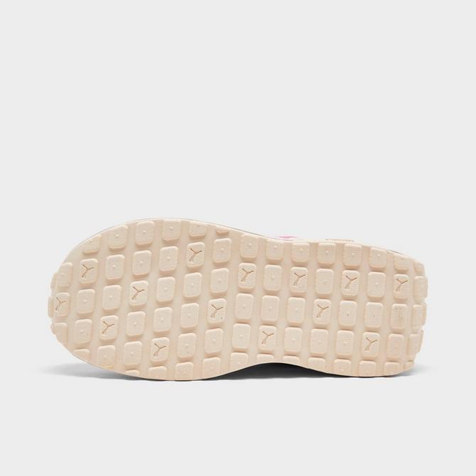 Bottom view of Girls' Toddler Puma Cruise Rider Casual Shoes in Cream/Pink/White Click to zoom