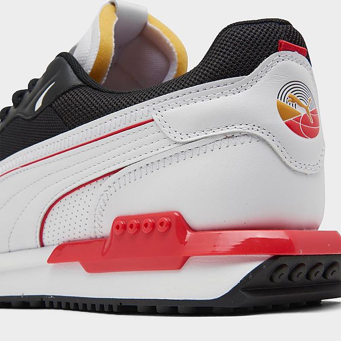 Front view of Men's Puma City Rider Casual Shoes in Puma Black/Puma White/High Risk Red Click to zoom