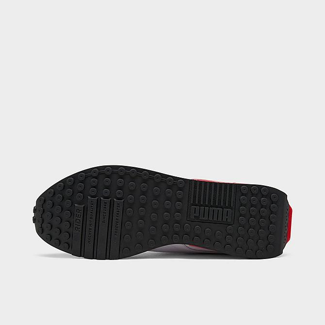 Bottom view of Men's Puma City Rider Casual Shoes in Puma Black/Puma White/High Risk Red Click to zoom