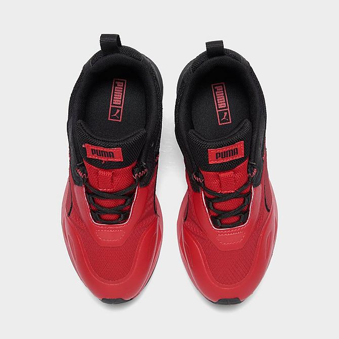 Back view of Boys' Little Kids' Puma Mirage Tech Casual Shoes in Red/Black Click to zoom