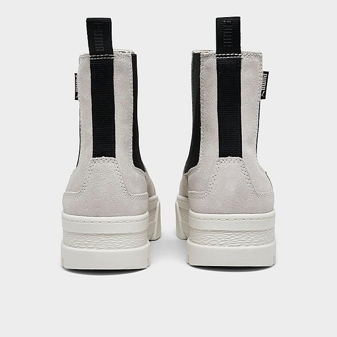 Left view of Women's Puma Mayze Suede Platform Chelsea Boots in Marshmallow Click to zoom