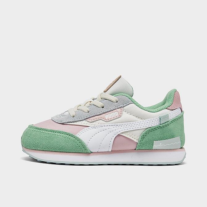 Right view of Girls' Toddler Puma Future Rider Play On Casual Shoes in Bok Choy/Puma White Click to zoom