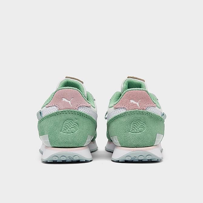 Left view of Girls' Toddler Puma x Animal Crossing: New Horizons Future Rider Casual Shoes in Bok Choy/Puma White Click to zoom