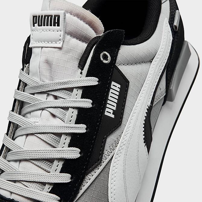 Front view of Men's Puma Future Rider Displaced Casual Shoes in Grey/Black Click to zoom