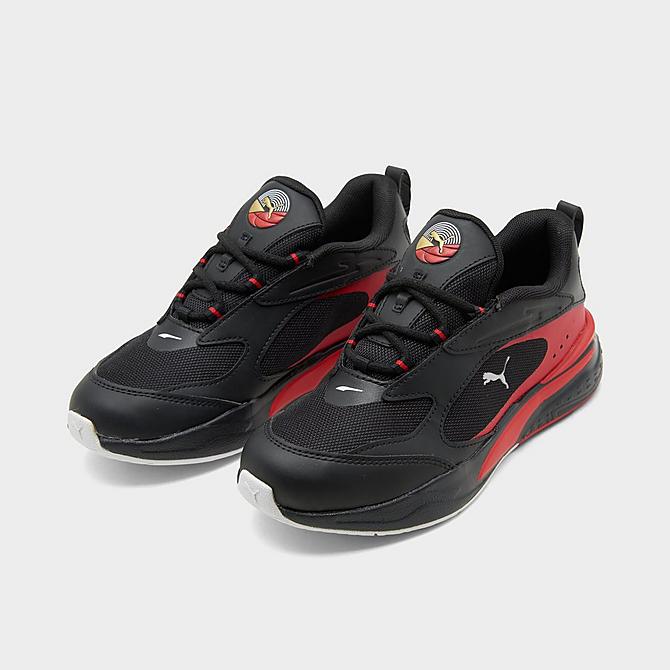 Three Quarter view of Little Kids' Puma RS-Fast Casual Shoes in Black/Red Click to zoom