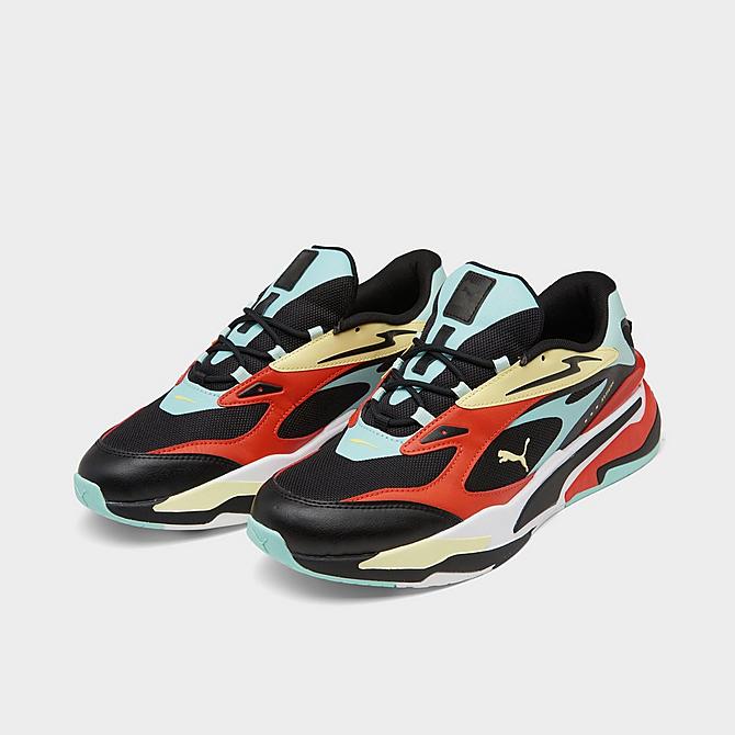 Three Quarter view of Men's Puma RS-Fast Franchise Casual Shoes in Puma Black/Eggshell Blue/Yellow Pear/Grenadine Click to zoom