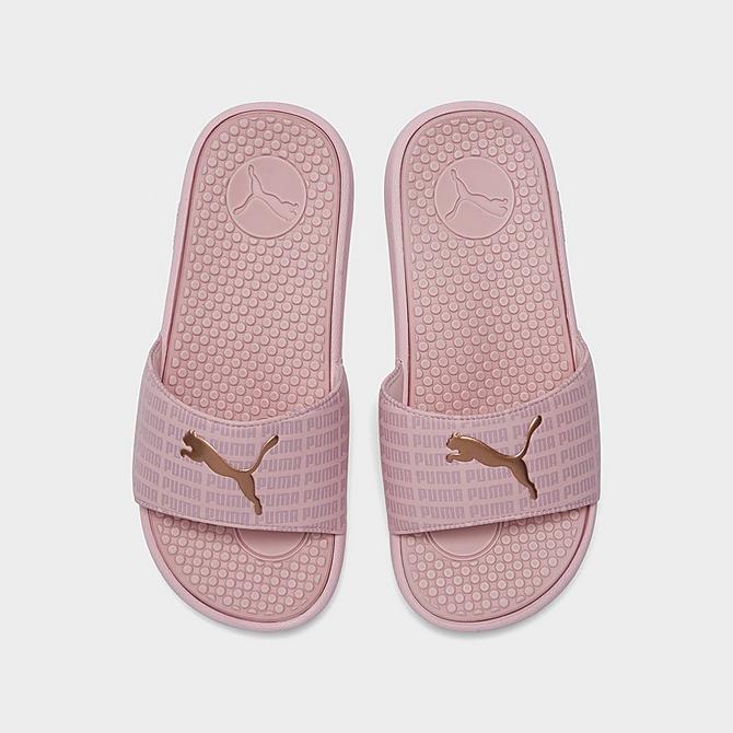Back view of Women's Puma Cool Cat Echo Slide Sandals in Lotus/Rose Gold Click to zoom
