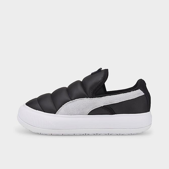 Right view of Women's Puma Suede Mayu Slip-On Casual Shoes in Puma Black/Puma White/Harbor Mist Click to zoom
