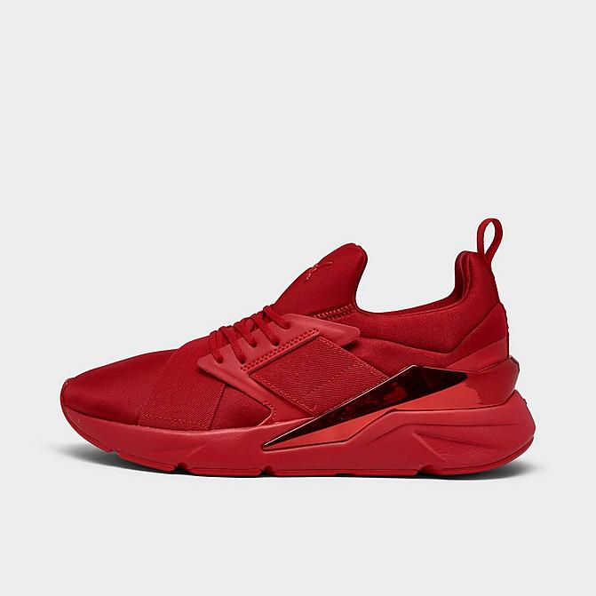 Right view of Women's Puma Muse X5 Metallic Casual Shoes in High Risk Red/High Risk Red Click to zoom