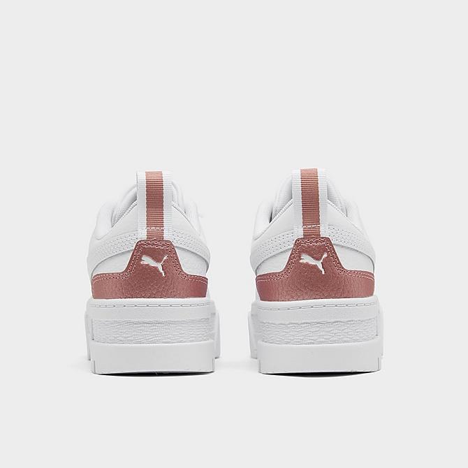 Left view of Girls' Big Kids' Puma Mayze Leather JR Casual Shoes in White/Rose Gold Click to zoom