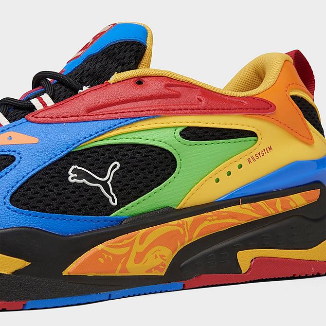 Front view of Big Kids' Puma RS-Fast Candy Casual Shoes in Orange/Blue/Black/Yellow/Red Click to zoom