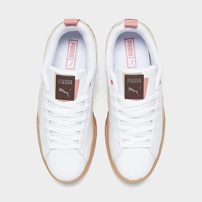 Back view of Women's Puma Mayze Triplex Casual Shoes in White/Gum/Pink/Brown Click to zoom