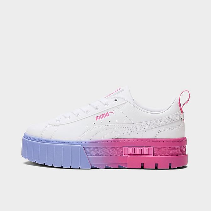 Right view of Women's Puma Mayze Fade Casual Shoes in Puma White/Luminous Pink/Electro Purple Click to zoom