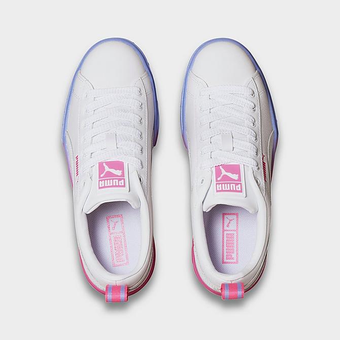 Back view of Women's Puma Mayze Fade Casual Shoes in Puma White/Luminous Pink/Electro Purple Click to zoom